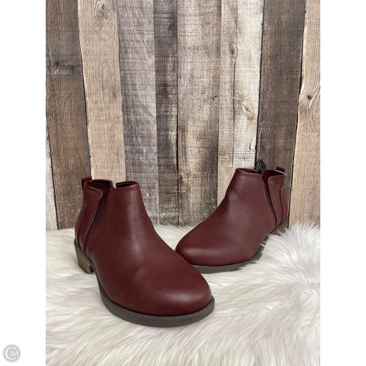 Boots Ankle Heels By Lane Bryant In Maroon, Size: 11