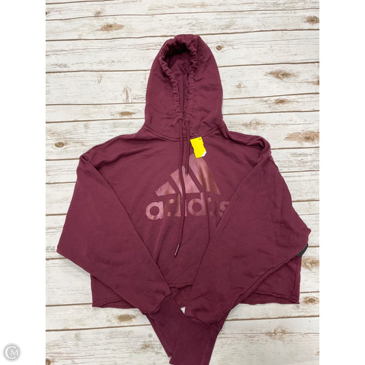 Sweatshirt Hoodie By Adidas In Maroon, Size: S