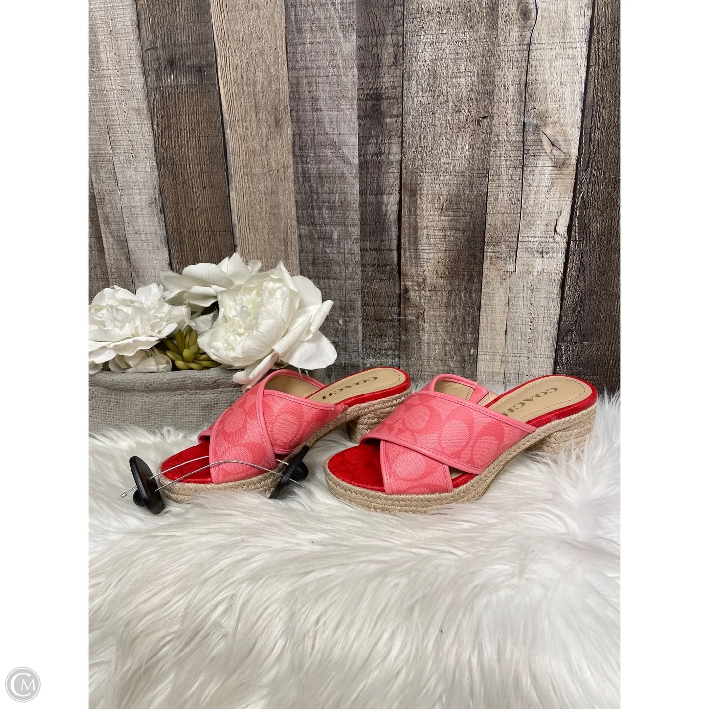 Sandals Designer By Coach In Pink, Size: 5.5