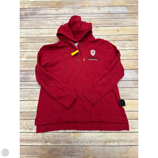 Athletic Top Long Sleeve Hoodie By Champion In Red, Size: L