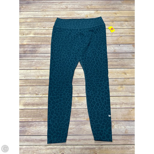 Athletic Leggings By Nike In Blue, Size: L