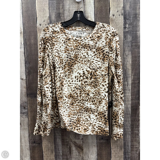 Top Long Sleeve By Loft In Animal Print, Size: Xl