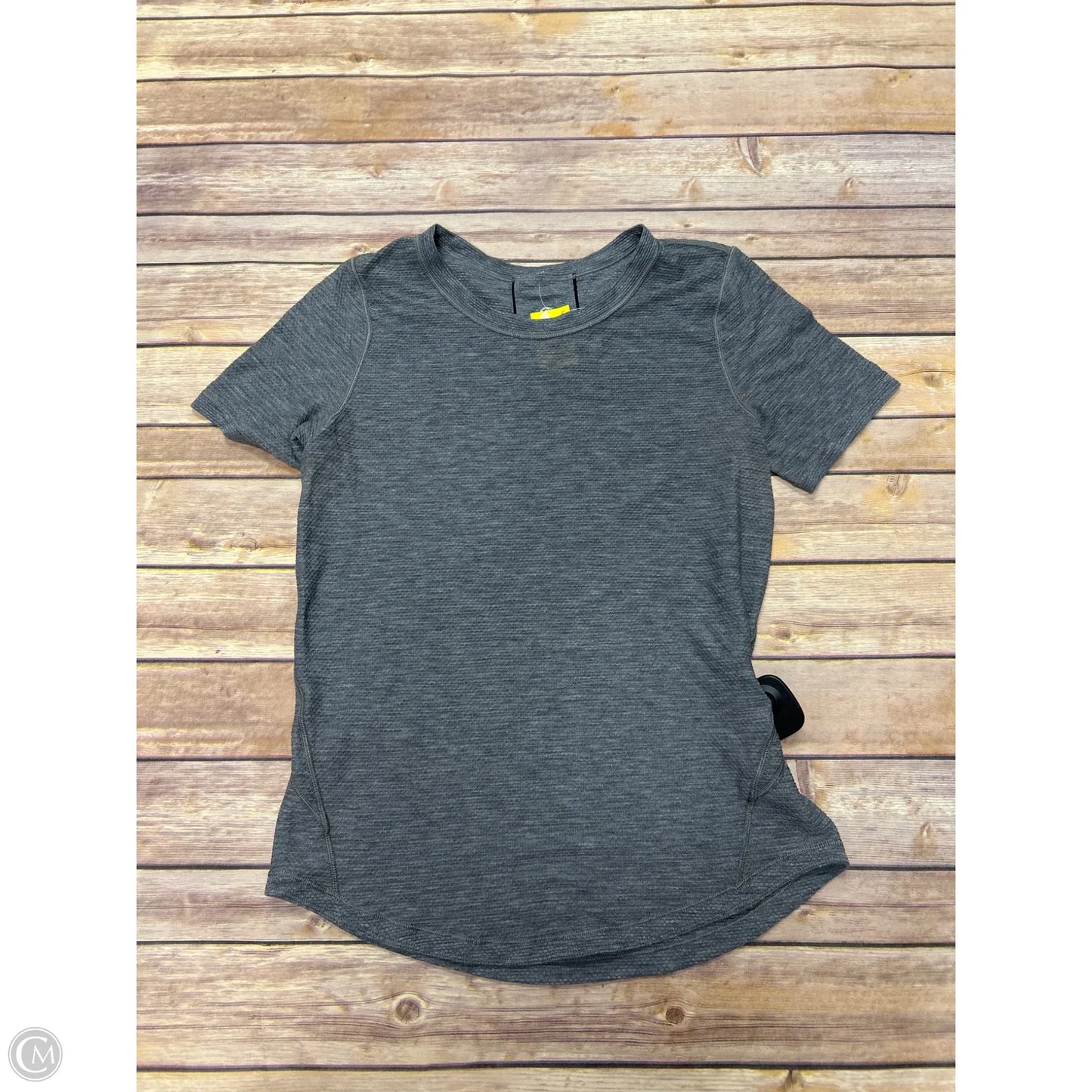 Athletic Top Short Sleeve By Lululemon In Grey, Size: S