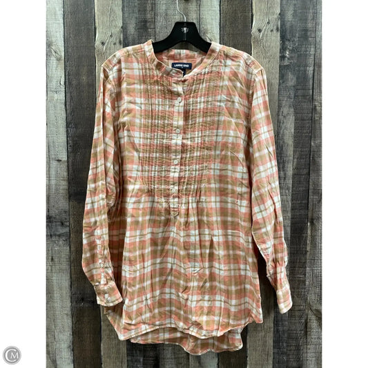 Top Long Sleeve By Lands End In Plaid Pattern, Size: 18