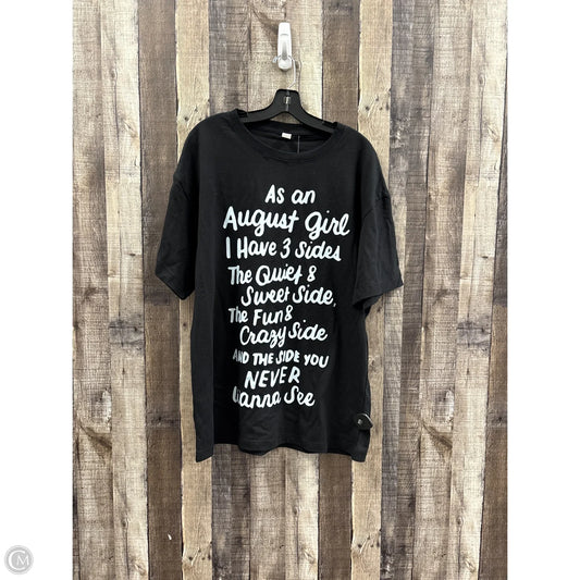 Top Short Sleeve By Cme In Black & White, Size: Xl