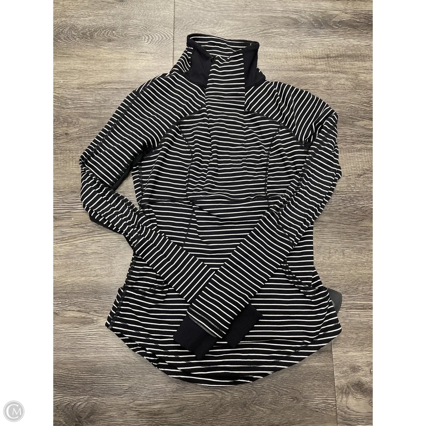 Athletic Jacket By Lululemon In Black & White, Size: S