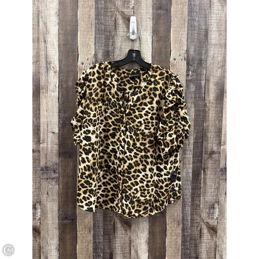 Top Short Sleeve By New York And Co In Animal Print, Size: L