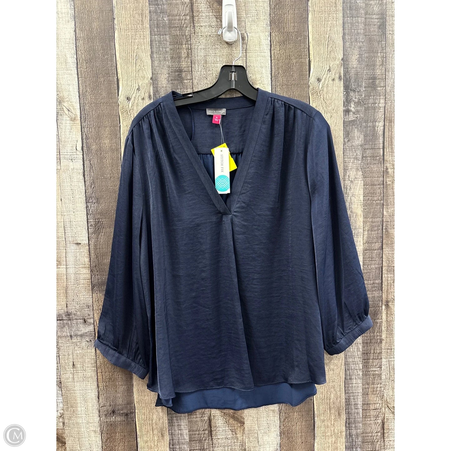 Top 3/4 Sleeve By Vince Camuto In Navy, Size: Xl