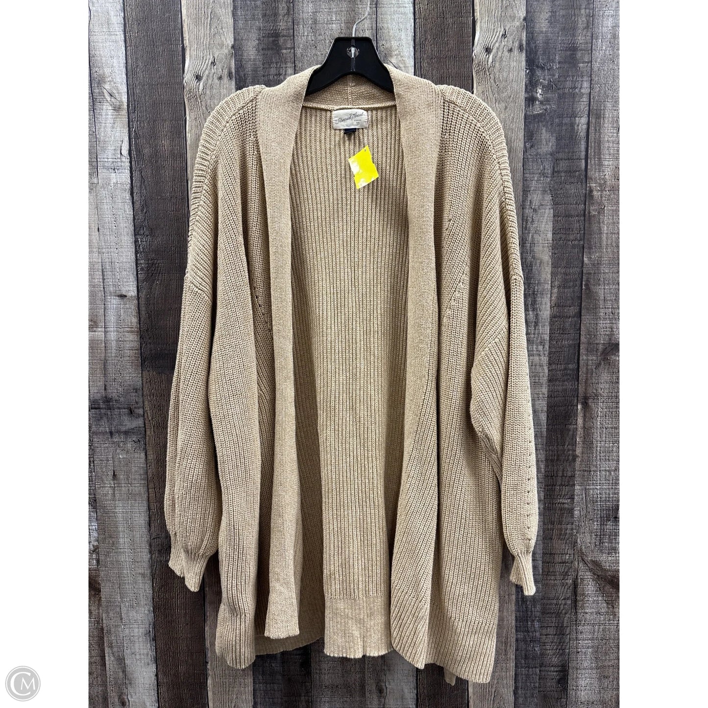 Sweater Cardigan By Universal Thread In Tan, Size: 2x