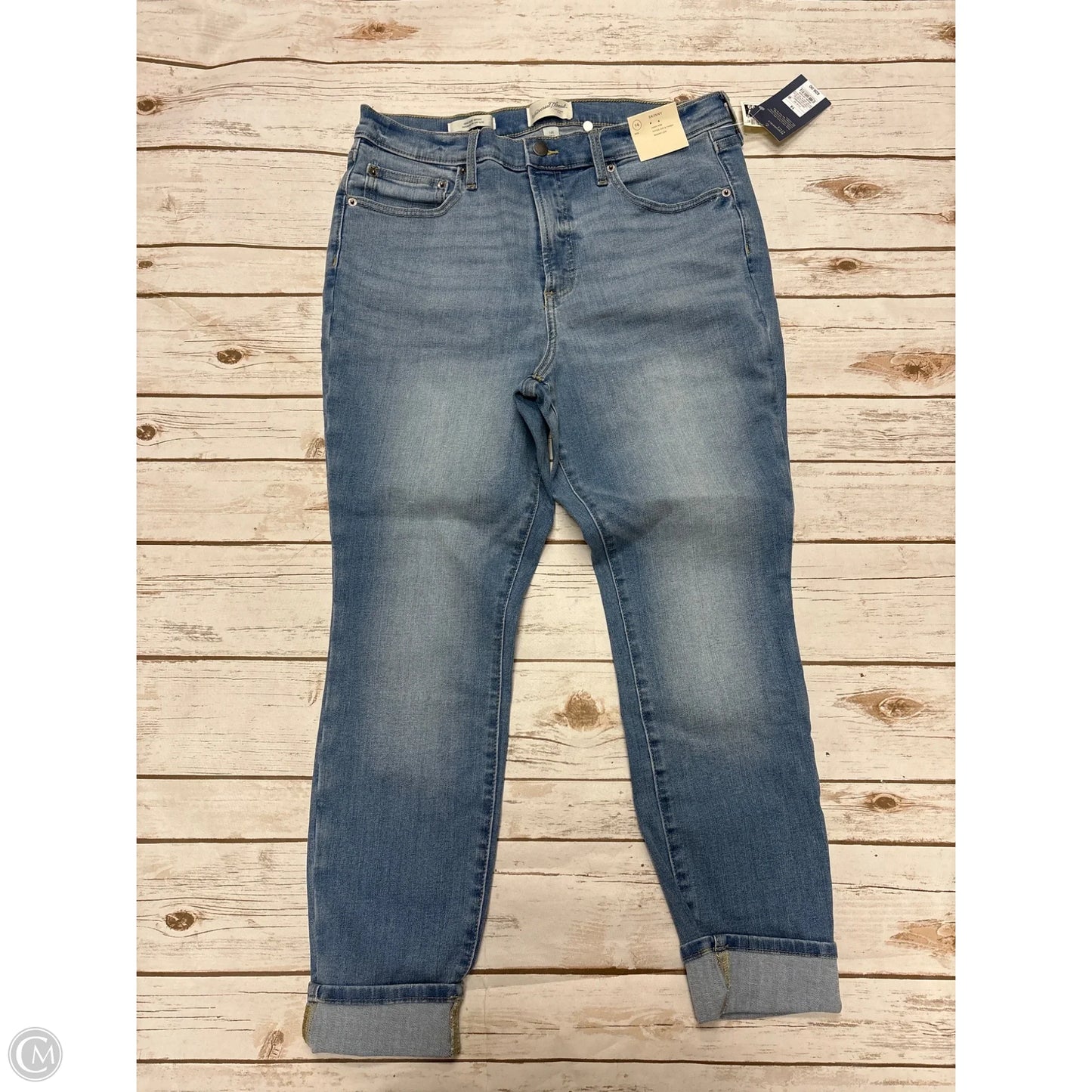 Jeans Straight By Universal Thread In Blue Denim, Size: 14
