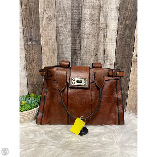 Handbag Leather By Fossil, Size: Large