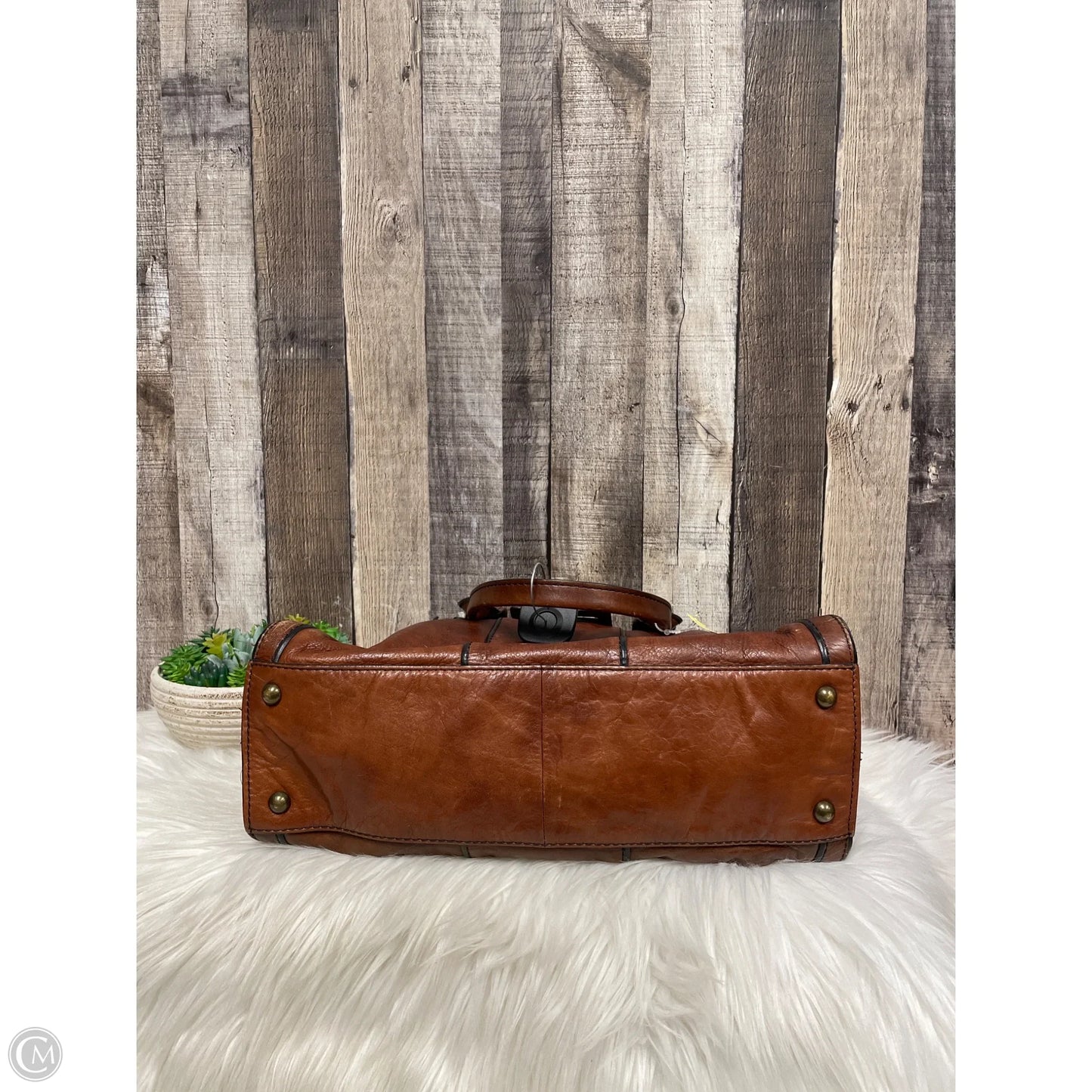 Handbag Leather By Fossil, Size: Large