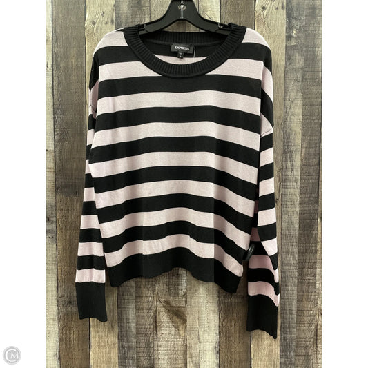 Top Long Sleeve By Express In Striped Pattern, Size: M
