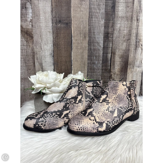 Boots Ankle Flats By Time And Tru In Snakeskin Print, Size: 10
