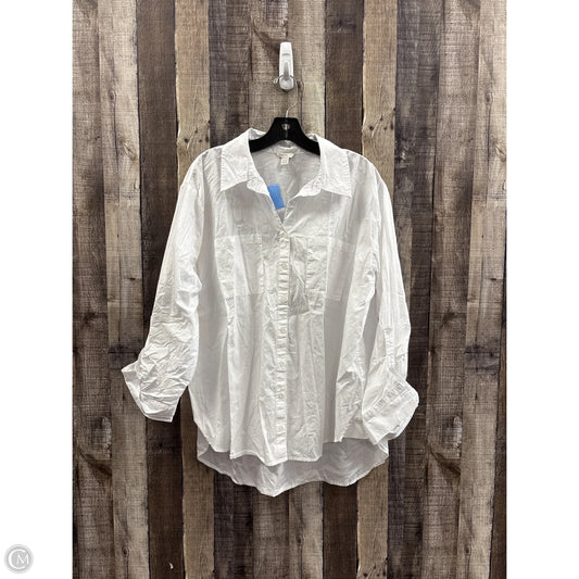 Top Long Sleeve By Cato In White, Size: 1x