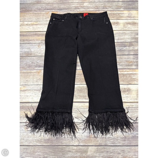 Jeans Cropped By Cristina In Black Denim, Size: 16
