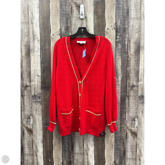 Jacket Luxury Designer By St John Collection In Gold & Red, Size: M