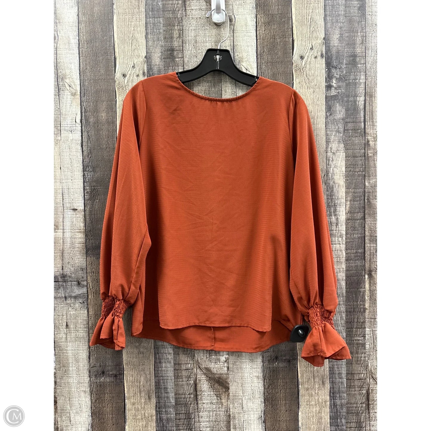 Top Long Sleeve By She + Sky In Brown, Size: M
