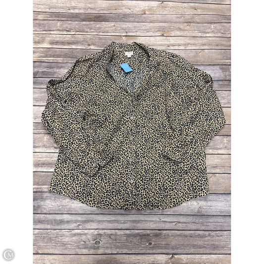 Top Long Sleeve By J. Crew In Animal Print, Size: 2x