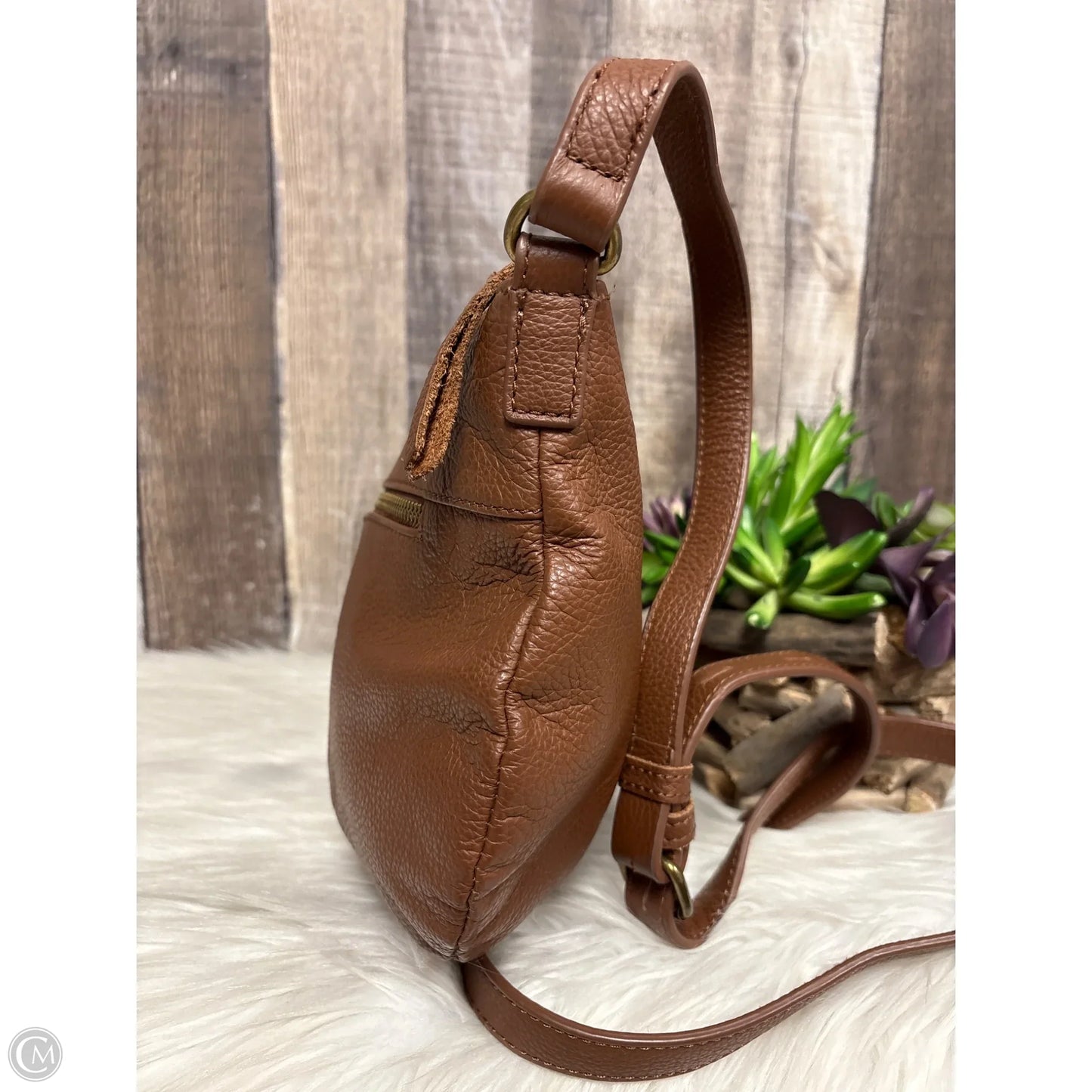 Crossbody Leather By Lucky Brand, Size: Medium