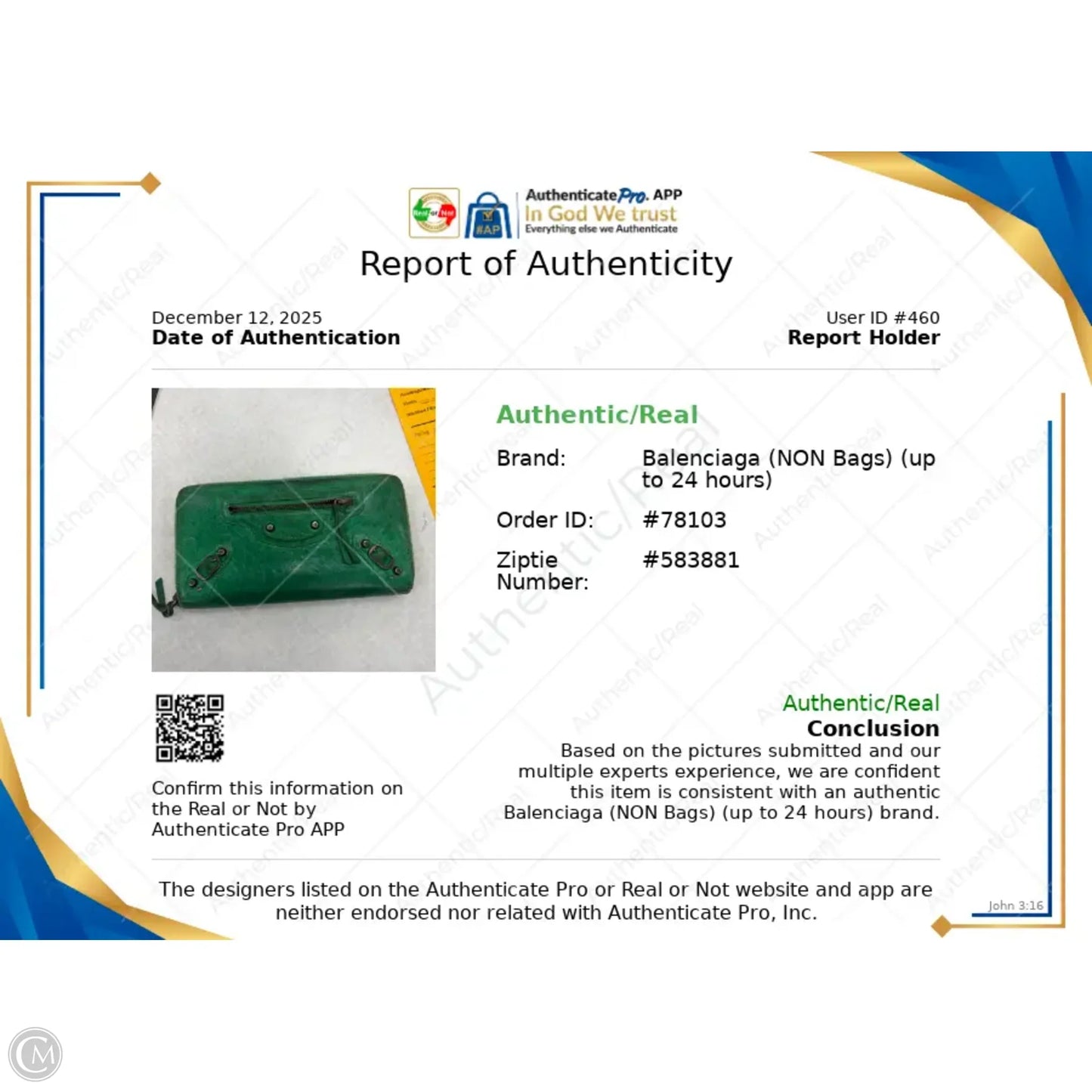 Wallet Luxury Designer By Balenciaga, Size: Medium