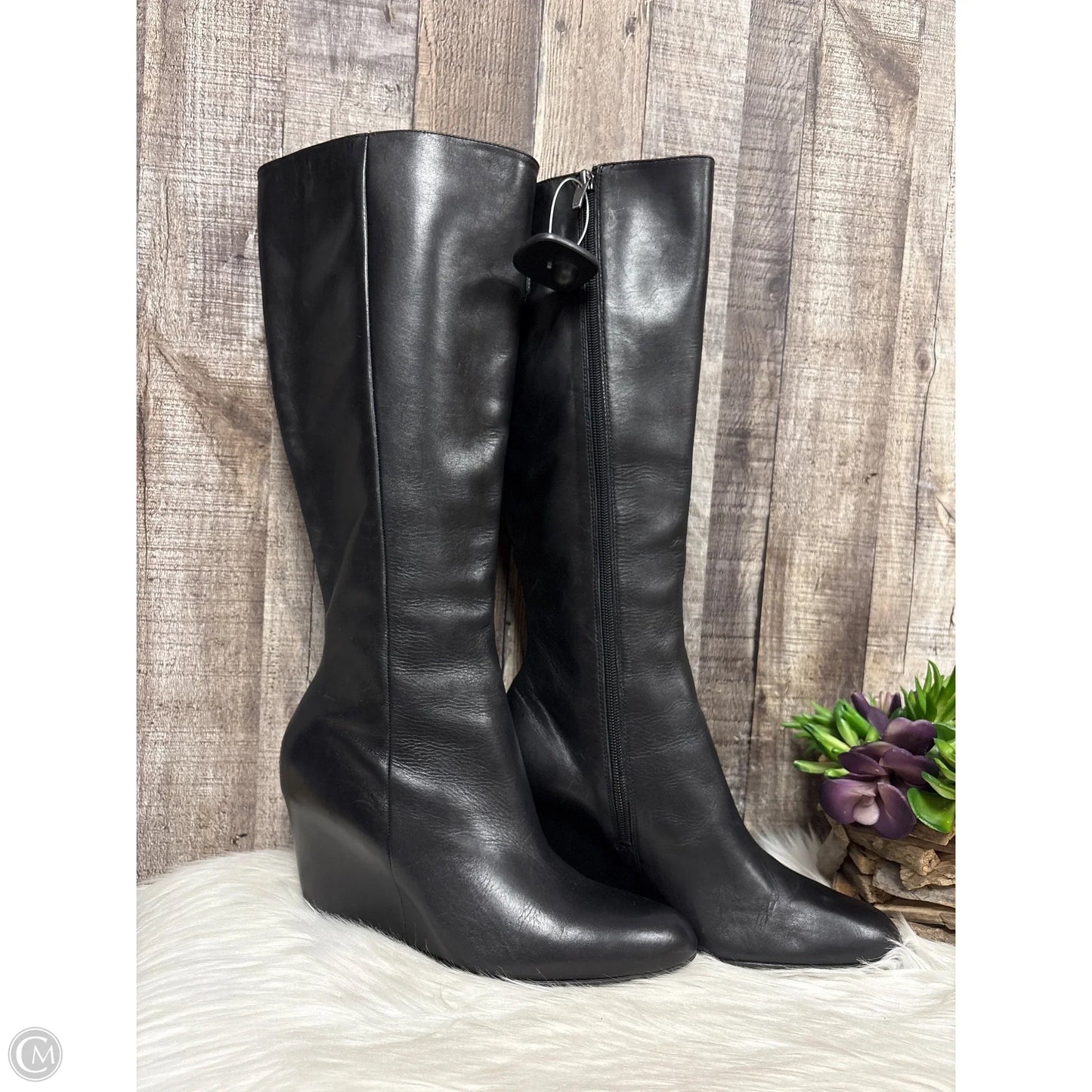 Boots Knee Heels By Via Spiga In Black, Size: 10