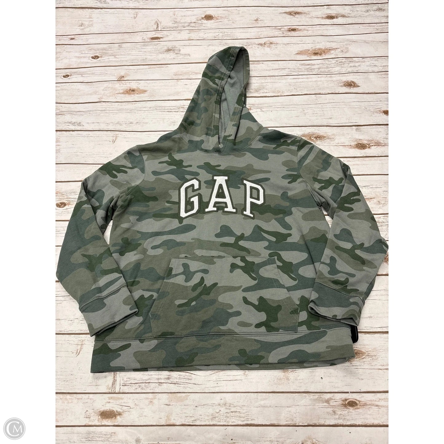 Sweatshirt Hoodie By Gap In Camouflage Print, Size: L