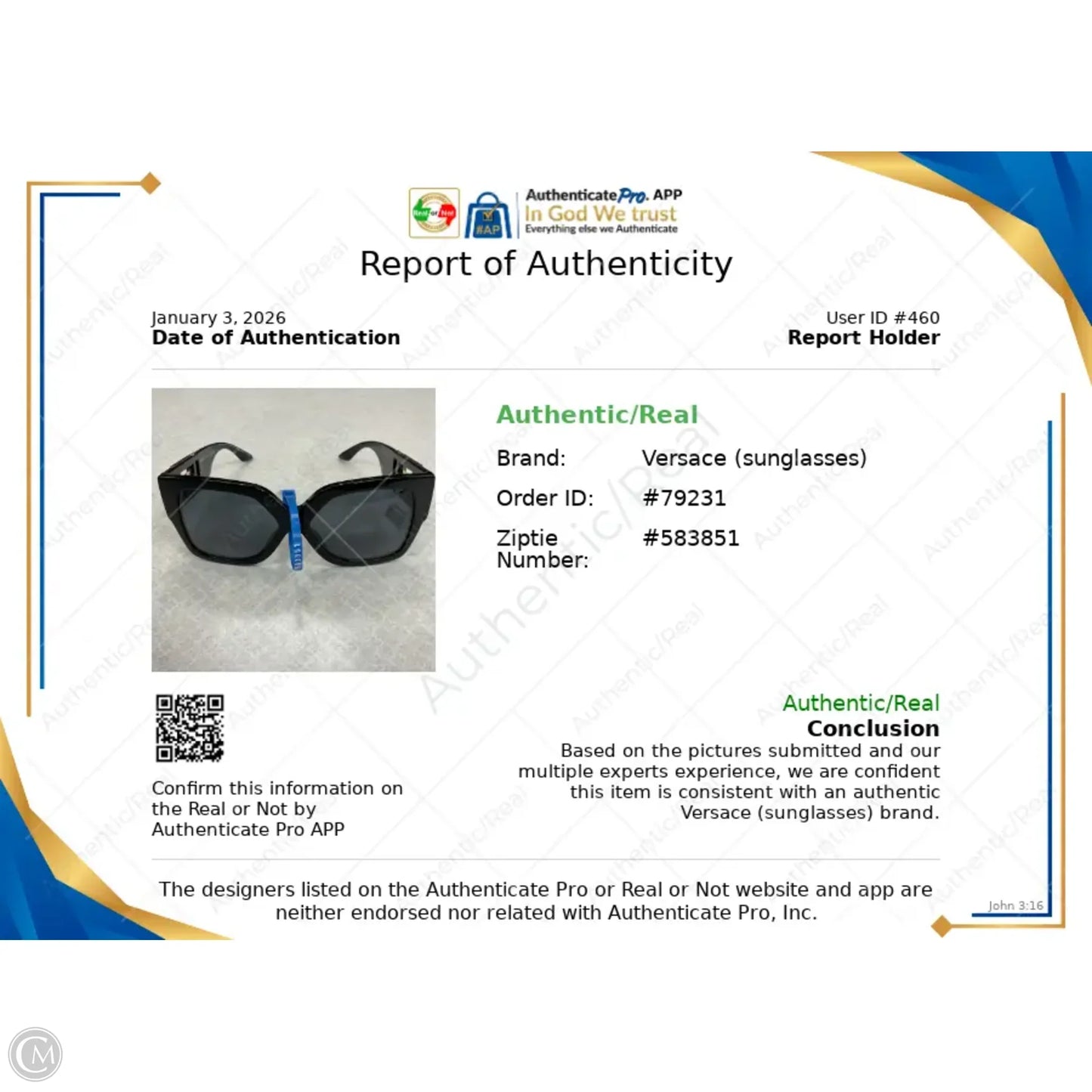 Sunglasses Luxury Designer By Versace