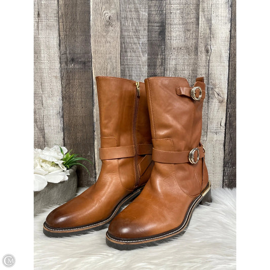 Boots Mid-calf Heels By Vince Camuto In Brown, Size: 11
