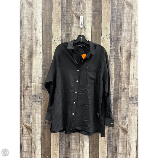 Top Long Sleeve Designer By Lafayette 148 In Black, Size: L