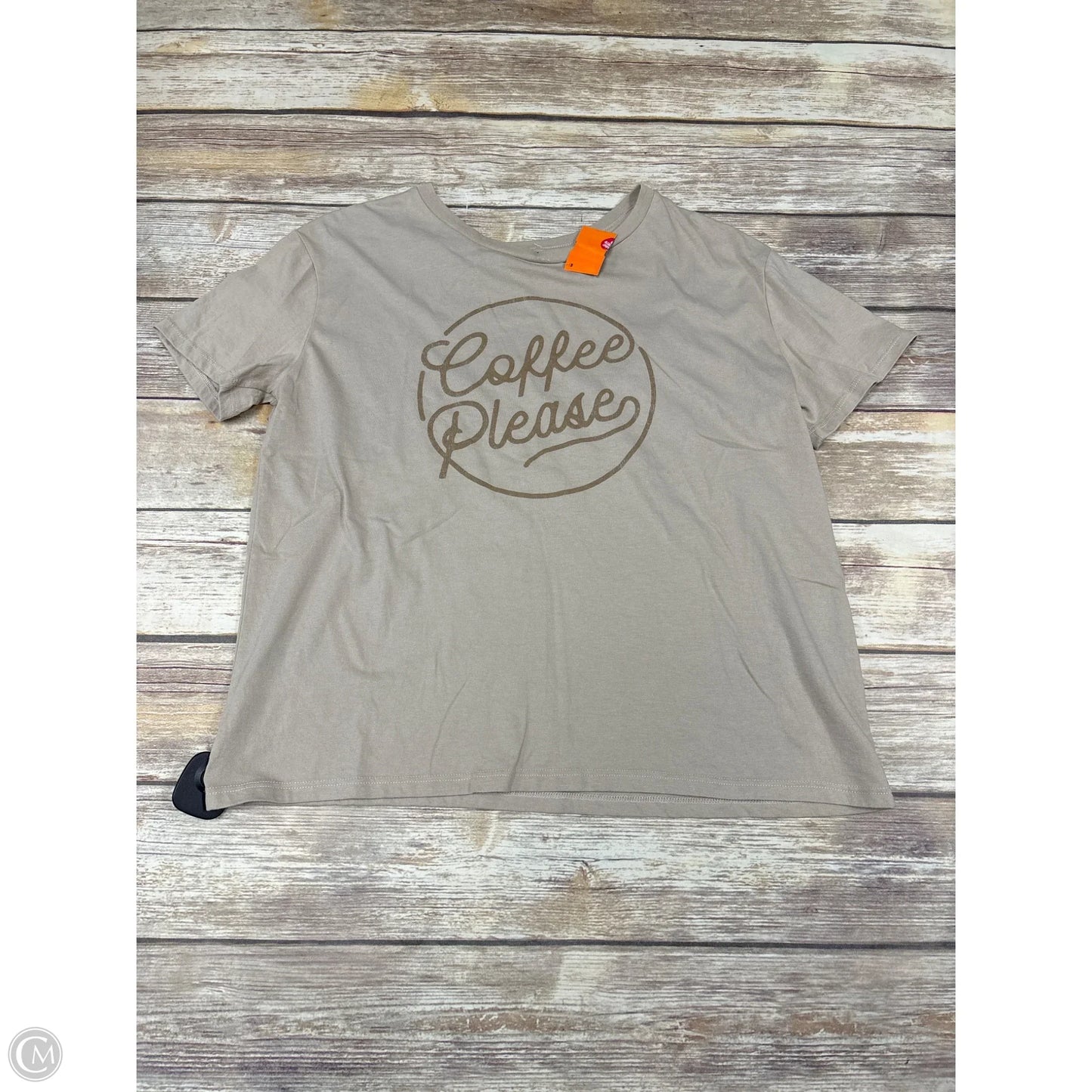 Top Short Sleeve By Fifth Sun In Tan, Size: Xl
