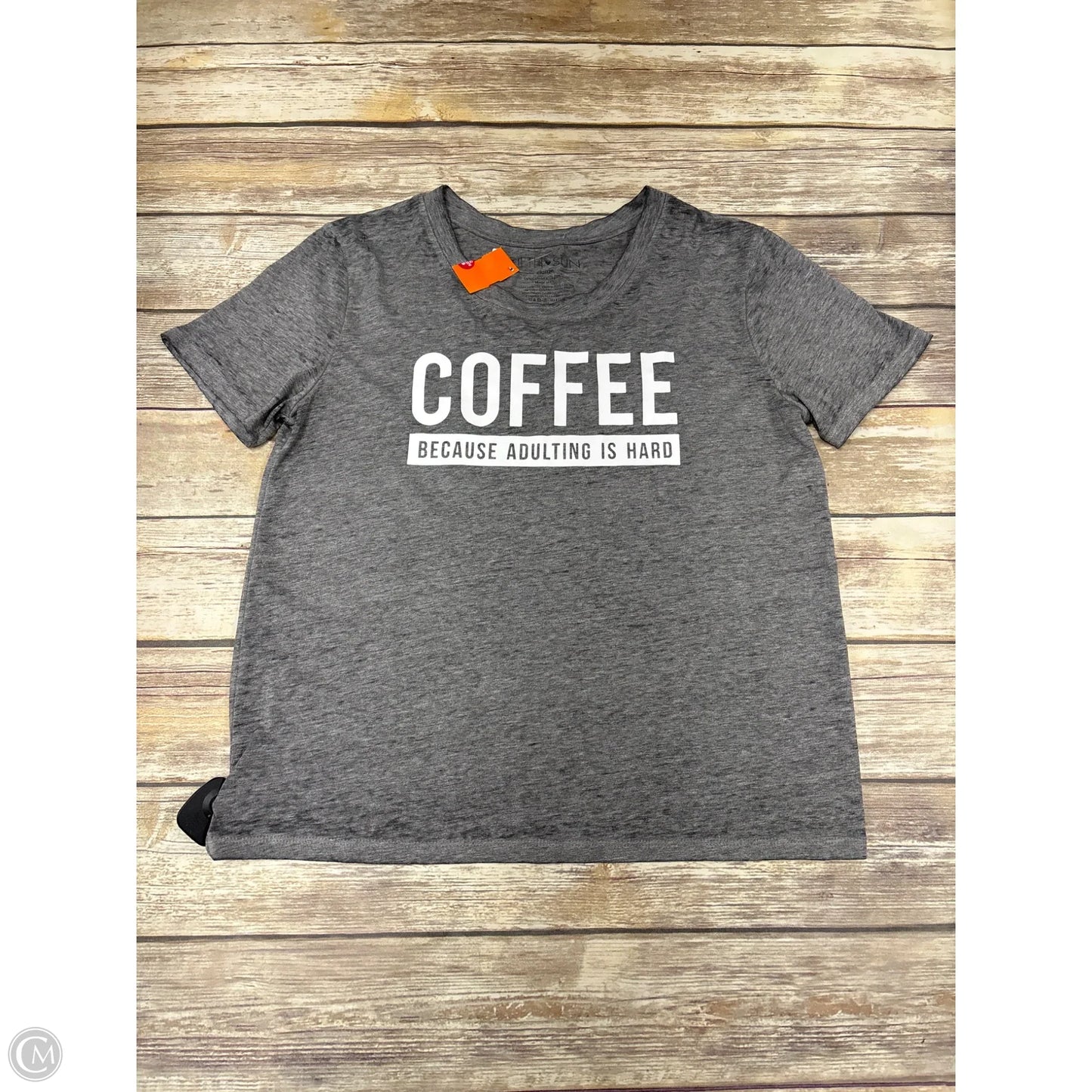 Top Short Sleeve By Fifth Sun In Grey, Size: L