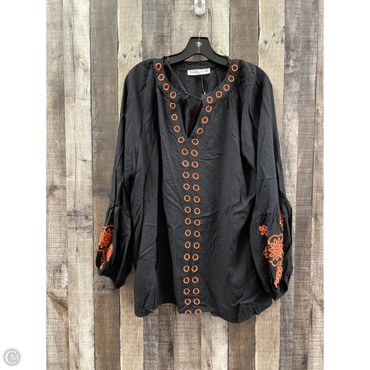 Top Long Sleeve By Rusttydustty In Black, Size: 2x