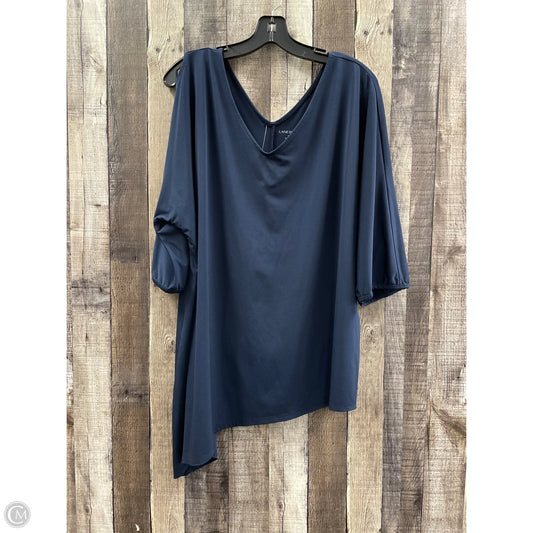 Top Short Sleeve By Lane Bryant In Navy, Size: 1x