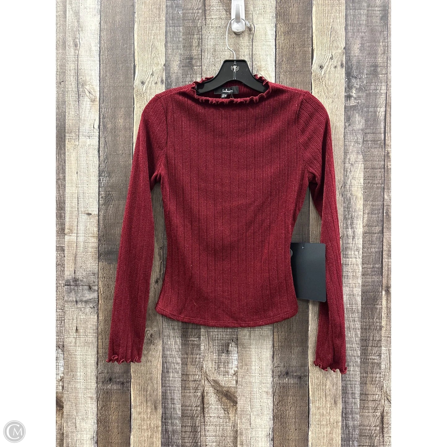 Top Long Sleeve By Lulus In Maroon, Size: Xs