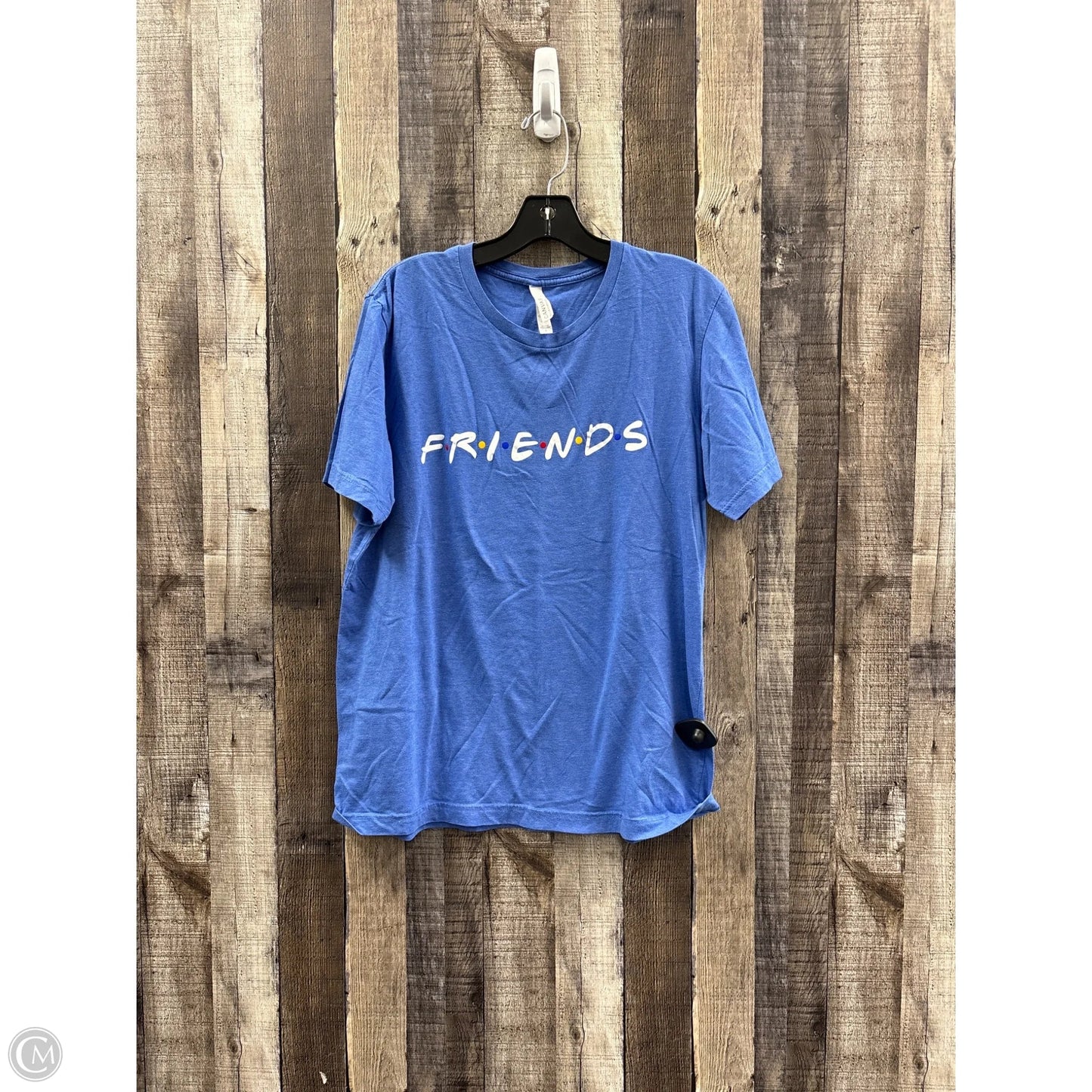 Top Short Sleeve By Bella + Canvas In Blue, Size: L