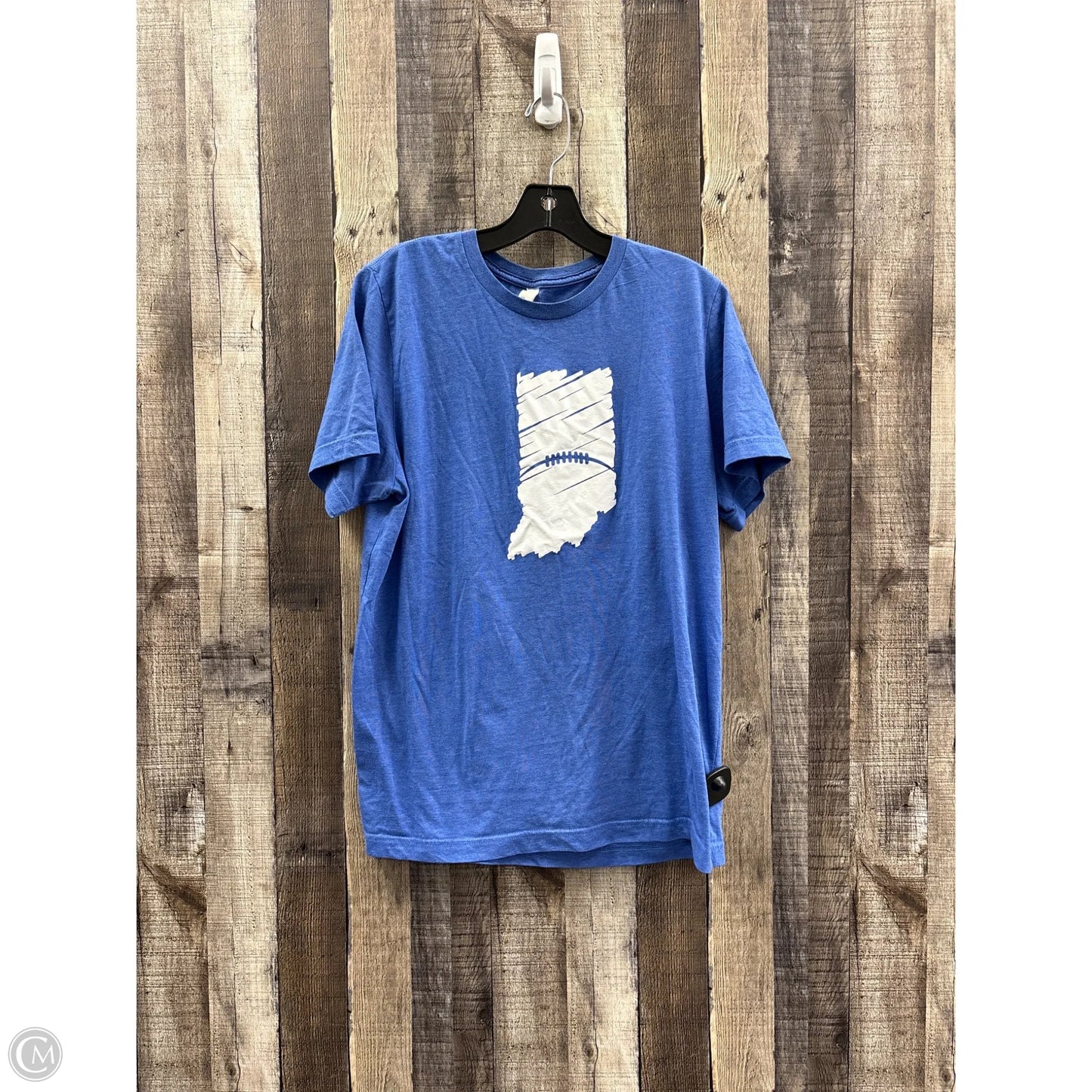 Top Short Sleeve By Bella + Canvas In Blue, Size: L
