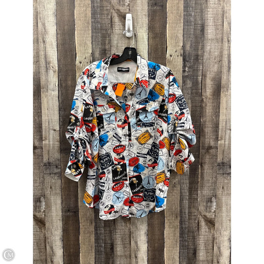 Top Long Sleeve Designer By Karl Lagerfeld In Multi-colored, Size: S