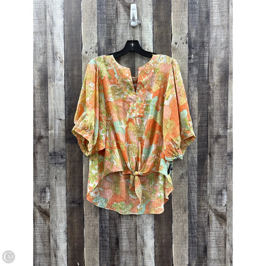 Top 3/4 Sleeve By Rose And Olive In Orange, Size: L