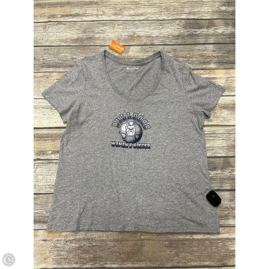 Top Short Sleeve By Champion In Grey, Size: 2x
