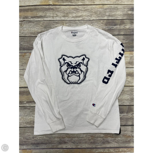 Athletic Top Long Sleeve Crewneck By Champion In Maroon, Size: M