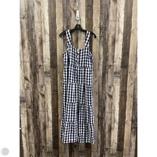 Dress Casual Midi By Who What Wear In Blue & White, Size: M