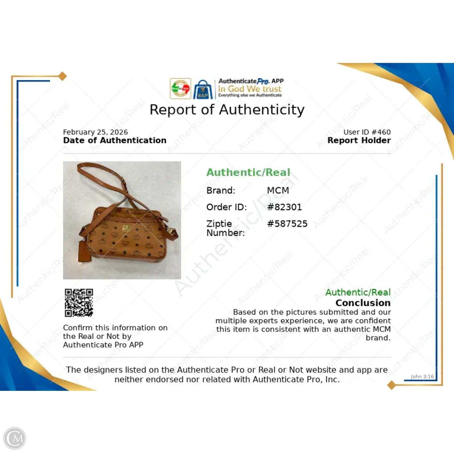 Crossbody Luxury Designer By Mcm, Size: Medium