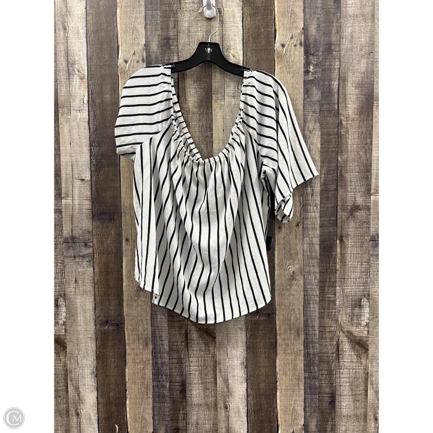 Top 3/4 Sleeve By Ambiance Apparel In Striped Pattern, Size: 3x