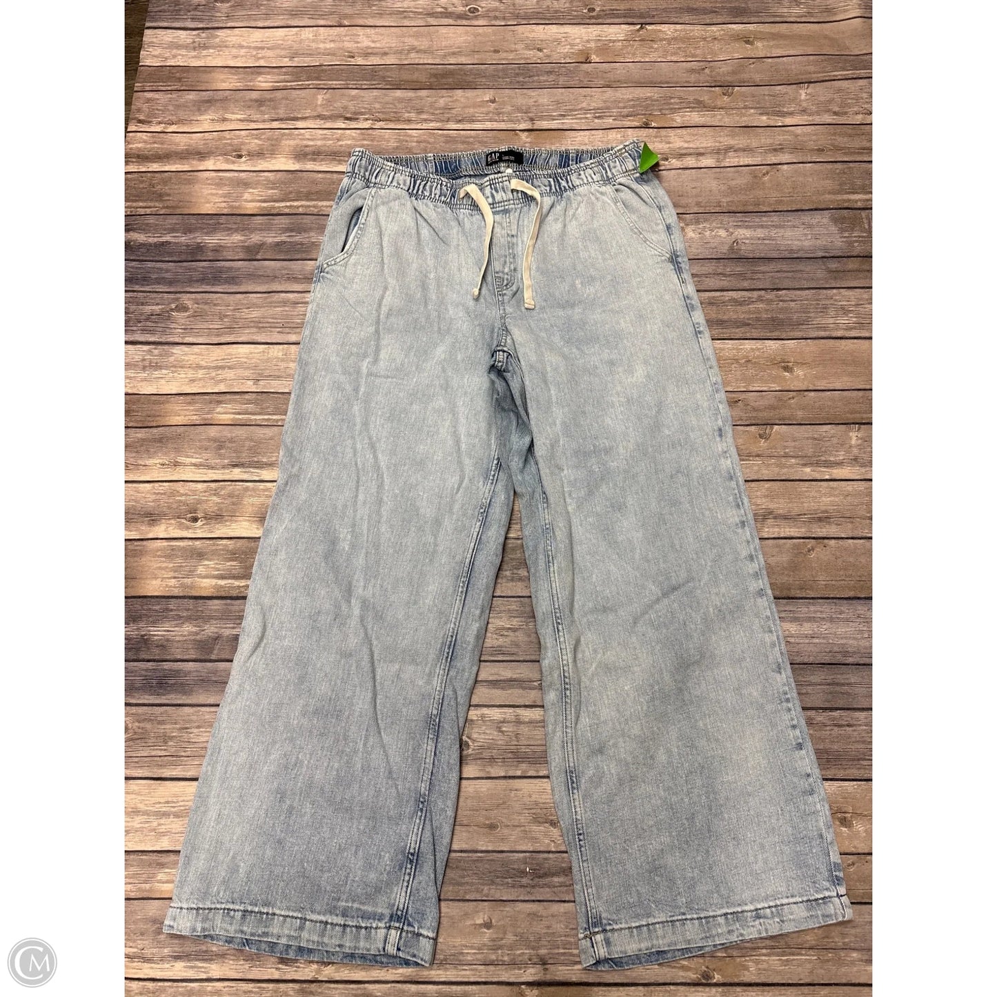 Jeans Wide Leg By Gap In Blue Denim, Size: L