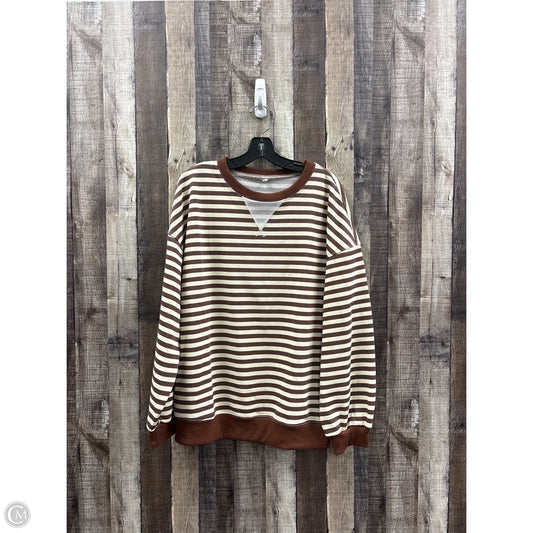 Top Long Sleeve By Cmf In Striped Pattern, Size: L