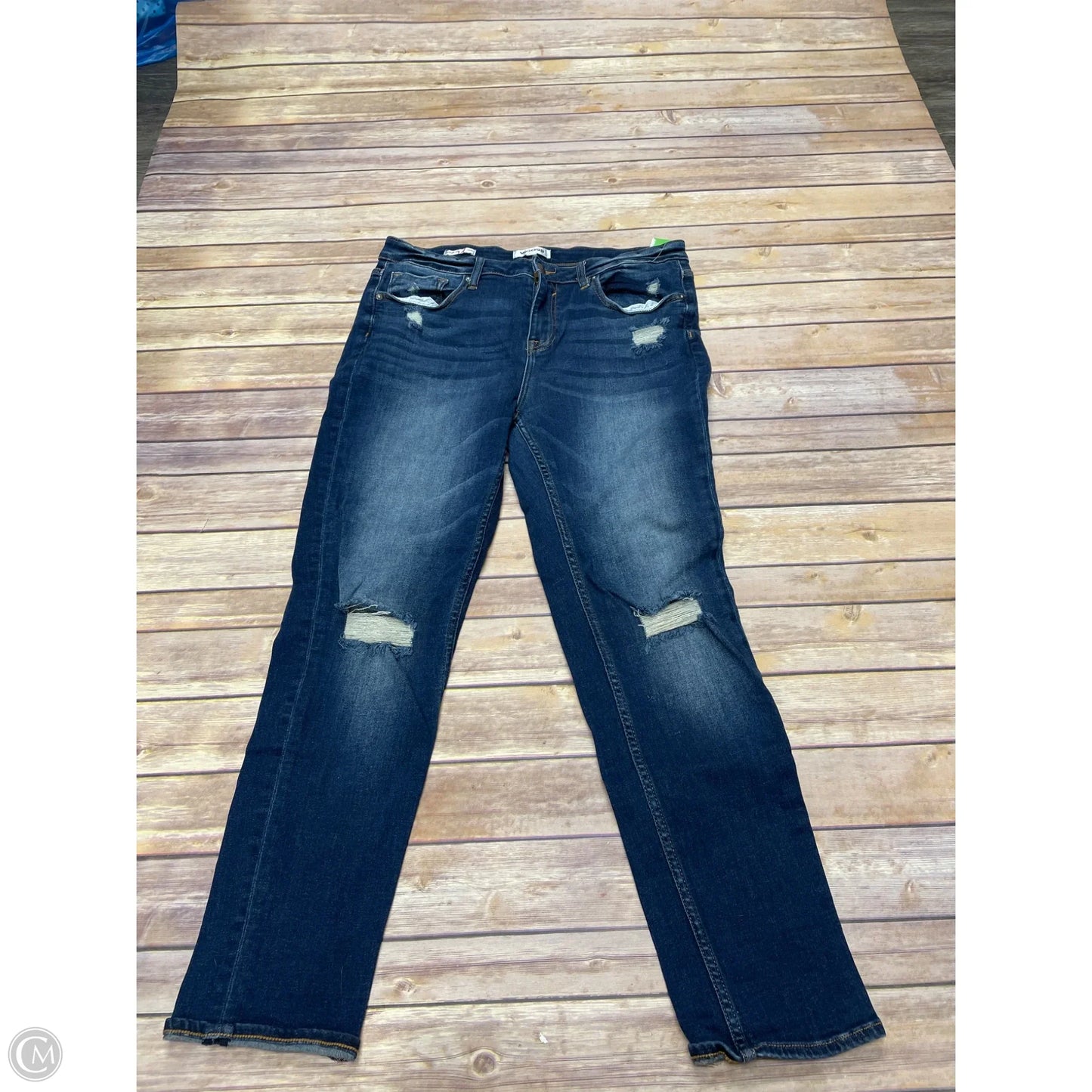 Jeans Straight By Vigoss In Blue Denim, Size: 16