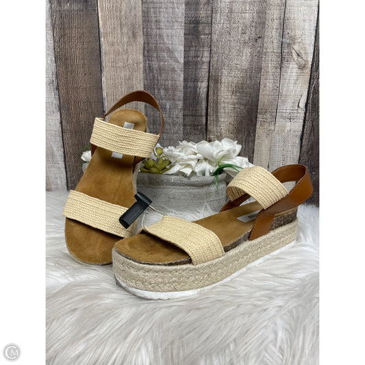 Sandals Heels Wedge By Steve Madden In Tan, Size: 7