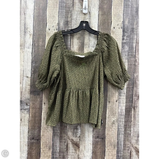 Top Short Sleeve By Loft In Green, Size: M