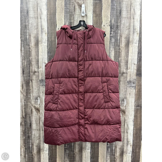 Vest Puffer & Quilted By Ellos In Maroon, Size: 1x